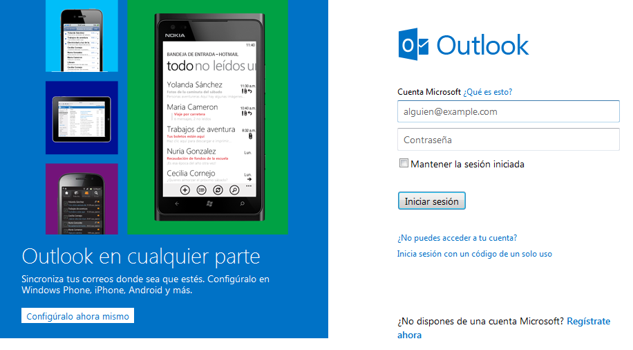 Cuenta de Corrreo con Hotmail